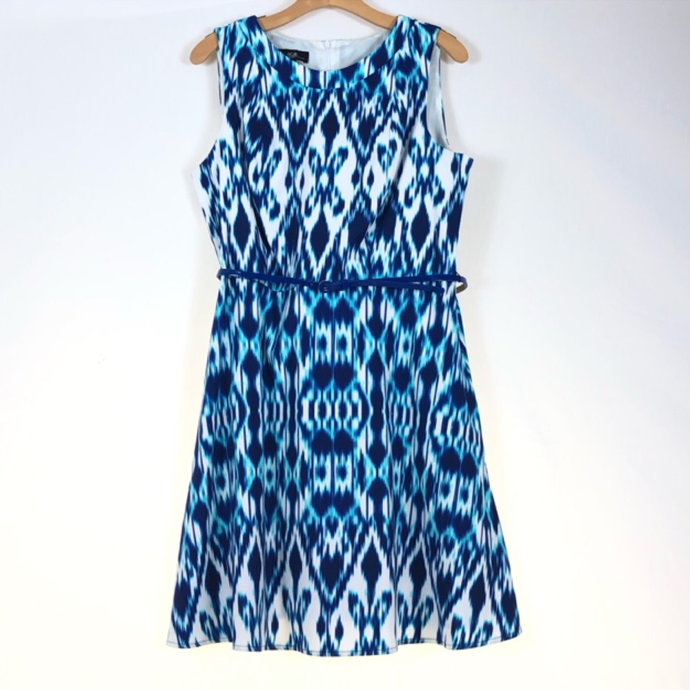 AGB Blue and White Patterned Dress